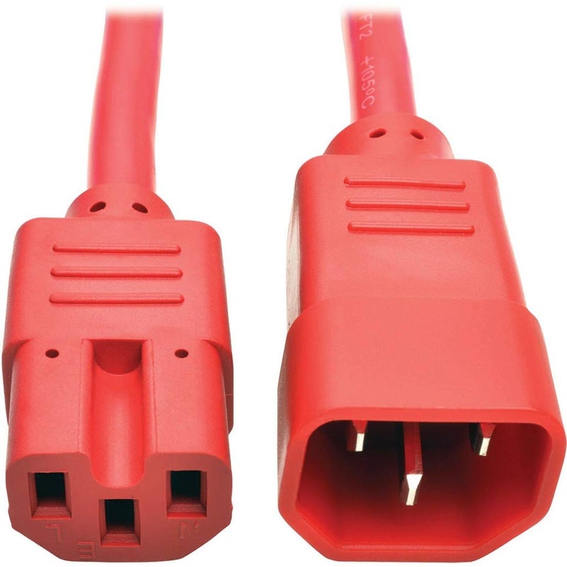 Tripp Lite 6 ft. Heavy Duty Power Extension Cord, C14 to C15, 15A, 14 AWG, Red (P018-006-ARD)